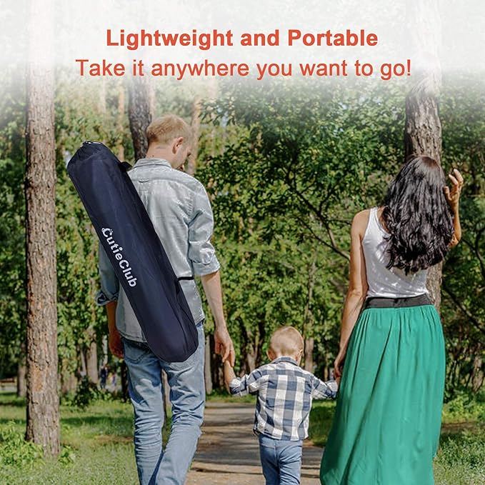 Family walking with Den's carry bag on the way to a park