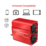 ''DAPOWER™'' Dual USB Car Power Inverter 300W DC 12V To AC 110V