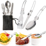 16 Pcs Camping Cookware Stove Carabiner Folding Spork Set Outdoor