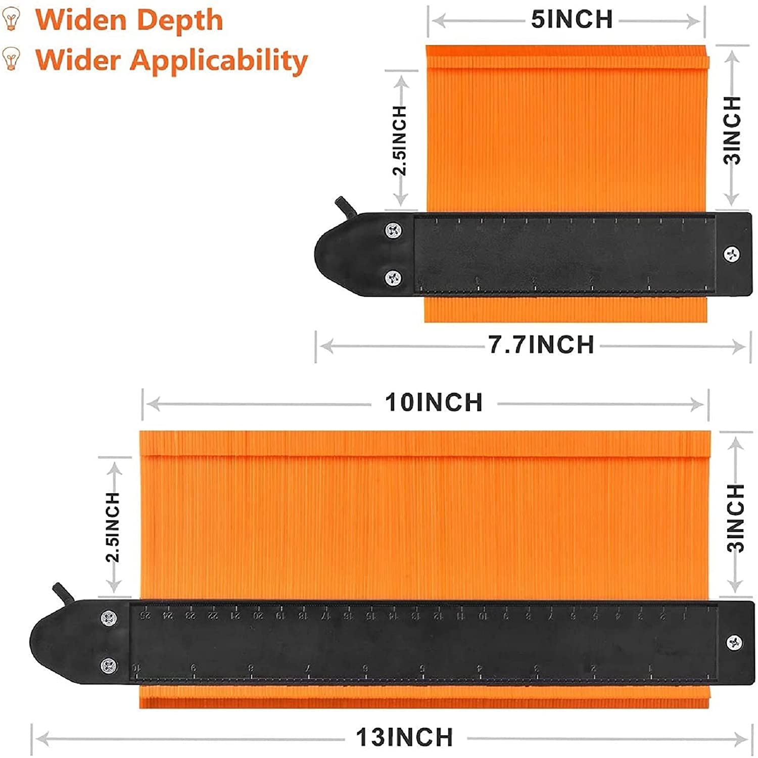 2 Pack Contour Gauge Profile Tool With Lock '' 5 + 10 ''