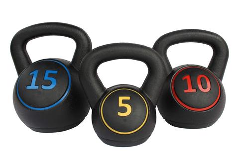 Kettle bell set 3-piece 5lb, 10lb, 15lb