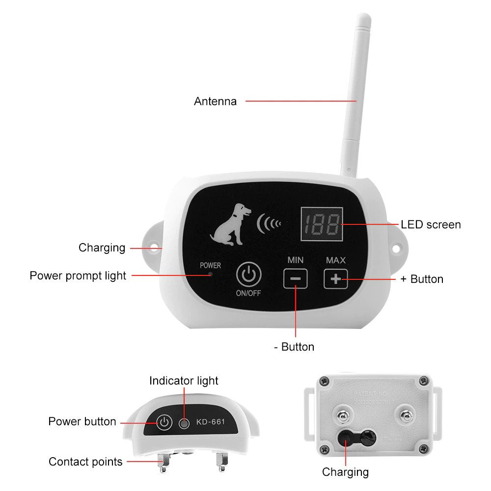 ''DONCE™'' Dog Wireless Electric Fence System